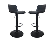 Load image into Gallery viewer, Bar Stools Set of 2 for Kitchen Counter Adjustable Counter Height, Tall Barstools Kitchen Island Stools, Black, with Cushion
