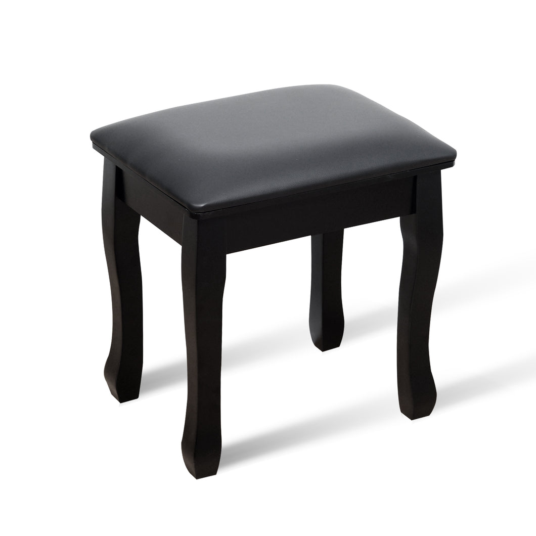 Wooden vanity stool makeup stool with seat bag,Black