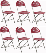 Load image into Gallery viewer, BTExpert Red Plastic Folding Chair Steel Frame Commercial High Capacity Event Chair lightweight Wedding Party Set of 6
