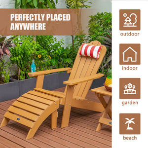 TALE Adirondack Chair Backyard Outdoor Furniture Painted Seating with Cup Holder All-Weather and Fade-Resistant Plastic Wood for Lawn Patio Deck Garden Porch Lawn Furniture Chairs Brown