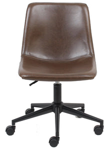 Yafa Mid Back Fuax Leather Task Chair, Brown Office Chair