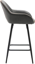 Load image into Gallery viewer, ONE PIECE - Counter Height Barstools 25 inch Bucket Upholstered Dark Gray Accent Dining Bar Chair 1 STOOL
