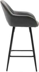 ONE PIECE - Counter Height Barstools 25 inch Bucket Upholstered Dark Gray Accent Dining Bar Chair 1 STOOL