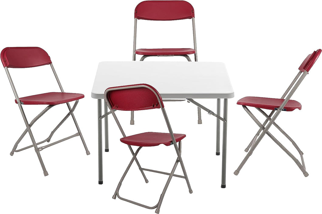 BTExpert 5 Piece Folding Card Table Portable & Chair Set, 34