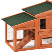 Load image into Gallery viewer, TOPMAX 70-Inch Wood Rabbit Hutch Outdoor Pet House Chicken Coop for Small Animals with 2 Run Play Area

