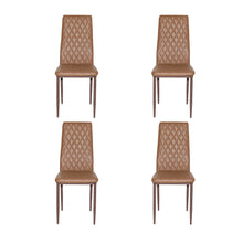 Load image into Gallery viewer, Retro style dining chair hotel dining chair conference chair outdoor activity chair pu leather high elastic fireproof sponge dining chair four-piece set(coffee)
