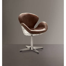 Load image into Gallery viewer, ACME Brancaster Accent Chair (1Pc) in Retro Brown Top Grain Leather &amp; Aluminum 96553
