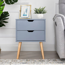 Load image into Gallery viewer, Modern Nightstand with 2 Storage Drawers and solid wood legs (Set of 2）
