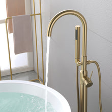 Load image into Gallery viewer, Single Handle Floor Mounted Clawfoot Tub Faucet
