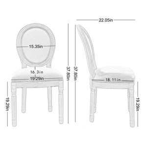 HengMing Upholstered Fabrice French Dining  Chair with rubber legs,Set of 2,Beige