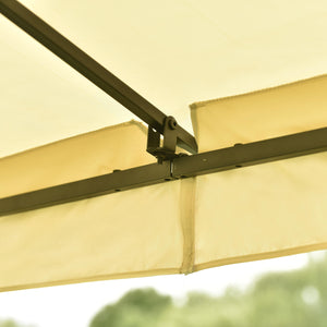 U_STYLE Patio Gazebos for Patios Double Roof Soft Canopy Garden Backyard Gazebo for Shade and Rain,Beige