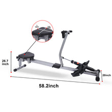 Load image into Gallery viewer, YSSOA Fitness Rowing Machine Rower Ergometer, with 12 Levels of Adjustable Resistance, Digital Monitor and 260 lbs of Maximum Load, Black
