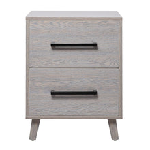 Load image into Gallery viewer, Modern Wood Nightstand with 2 Drawers and Solid Wood Legs, 2PCS
