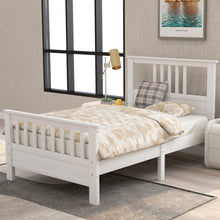 Load image into Gallery viewer, Wood Platform Bed with Headboard and Footboard, Twin (White)
