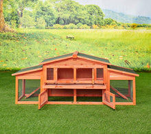 Load image into Gallery viewer, 71&#39; Large Wooden Rabbit Hutch Small Animal House with 2 Run Play Area

