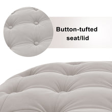 Load image into Gallery viewer, [New] 29.5&quot;Wide Classic Button Tufted Velvet Round Ottoman Living Room Footrest Without Storage
