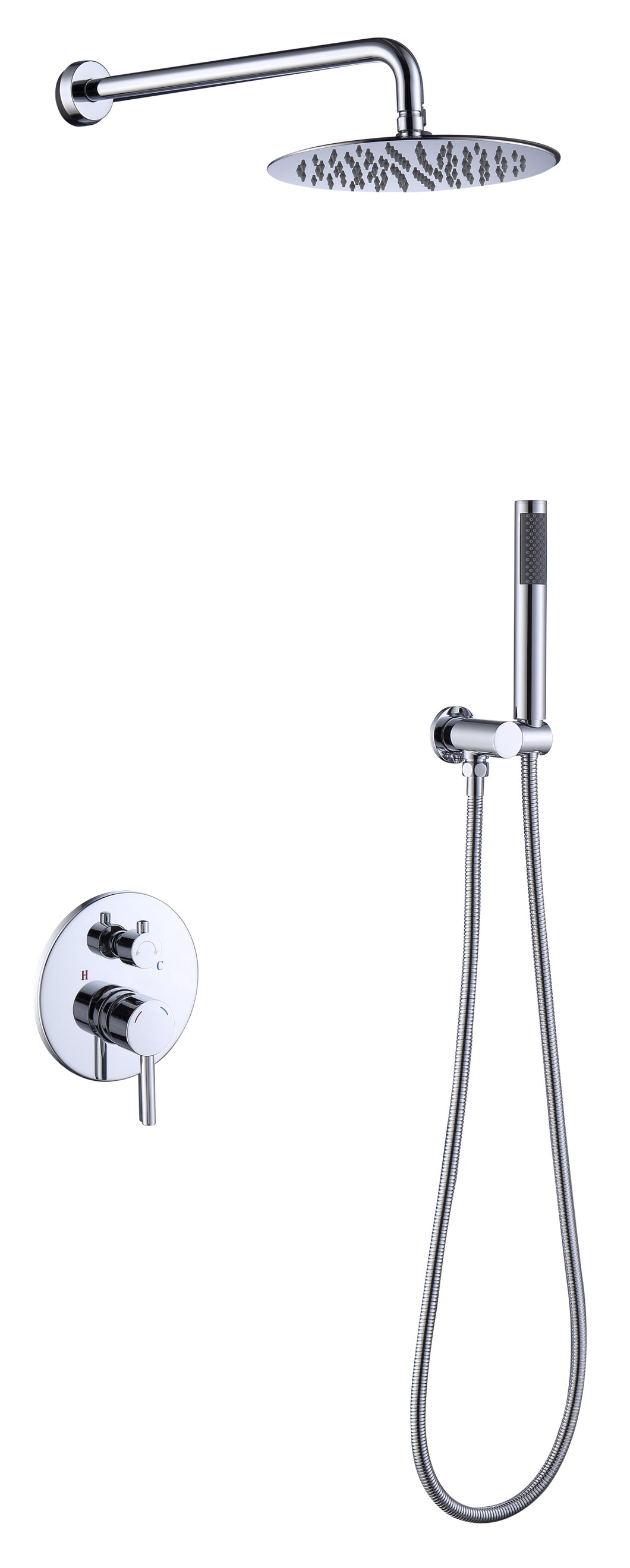 Shower System Shower Faucet Combo Set Wall Mounted with 10