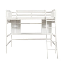 Load image into Gallery viewer, Twin size Loft Bed with Storage Shelves, Desk and Ladder, White(old  SKU:LP000040KAA,LP000040AAK)
