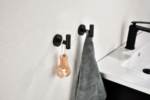 Bathroom Towel Hook Robe Hook Shower Kitchen Wall Hanging Hooks No Drill Wall Mount SUS 304 Stainless Steel Matt Black 6 Pack