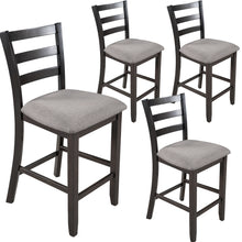 Load image into Gallery viewer, TREXM Set of 4 Wooden Counter Height Dining Chair with Padded Chairs, Espresso
