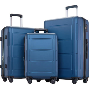 Expanable Spinner Wheel 3 Piece Luggage Set ABS Lightweight Suitcase with TSA Lock