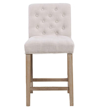 Load image into Gallery viewer, TWO new- Wooden Linen Tufted Counter 26&quot; Bar Stool Chair, Accent Nail Trim Barstool Set of 2
