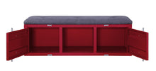 Load image into Gallery viewer, ACME Cargo Bench (Storage), Gray Fabric &amp; Red 35956
