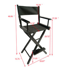 Load image into Gallery viewer, Casual Home Director\\\&#39;s Chair , Black Frame/Black Canvas，Suitable for adults, foldable style， 2pcs/set populus
