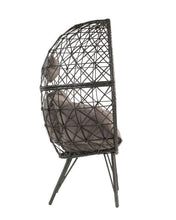 Load image into Gallery viewer, ACME Aeven Patio Lounge Chair, Light Gray Fabric &amp; Black Wicker 45111
