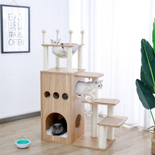 Load image into Gallery viewer, Cat Tree Modern Cat Tower Featuring with Fully Sisal Covering Scratching Posts, Deluxe Condos and Large Space Capsule Nest
