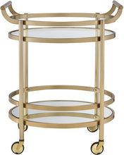 Load image into Gallery viewer, ACME Lakelyn Serving Cart, Brushed Bronze &amp; Clear Glass 98190
