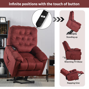 Orisfur. Power Lift Chair Soft Fabric Upholstery Recliner Living Room Sofa Chair with Remote Control
