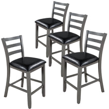 Load image into Gallery viewer, TREXM Set of 4 Wooden Counter Height Dining Chair with Padded Chairs, Gray
