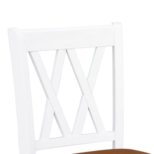 TOPMAX Farmhouse 4-Piece Counter Height Kitchen Dining Chairs Set,Cherry+White
