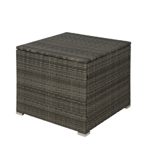 TOPMAX 4 PCS Outdoor Cushioned PE Rattan Wicker Sectional Sofa Set Garden Patio Furniture Set (Gray Cushion)