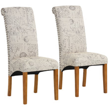 Load image into Gallery viewer, Chairs, Set of 2 Uphostered Kitchen Dining Chairs w/Wood Legs, Padded Seat, Linen Fabric, Nails, Dining Chairs, Ideal for Dining Room, Kitchen, Living Room

