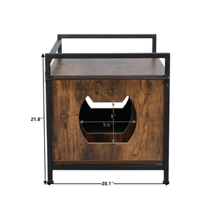30 inches（(removable inner test board)） Litter  pet apartment, Pet Crate with Iron and Wood Sturdy Structure, Cat Dog House Nightstand