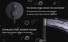 Load image into Gallery viewer, Shower System Shower Faucet Combo Set Wall Mounted with 10&quot; Rainfall Shower Head and handheld shower faucet, Matte Black Finish with Brass Valve Rough-In
