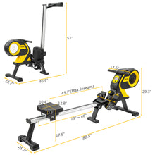 Load image into Gallery viewer, Magnetic Rowing Machine with LCD Monitor, 46&quot; Slide Rail, Compact Folding Rower for Home Cardio Workout
