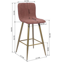 Load image into Gallery viewer, Upholstered Counter &amp; Bar Stool (Set of 2) CORAL
