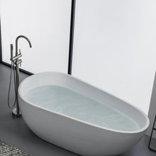 Load image into Gallery viewer, TrustMade Double Handle Freestanding Tub Filler with Handshower, Brushed Nickel - R01
