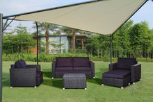 Load image into Gallery viewer, 5 Piece Rattan Sectional Seating Group with Cushions (Color:DARK BROWN)
