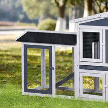 Load image into Gallery viewer, TOPMAX Rabbit Hutch Wood House Pet Cage Chicken Coop for Small Animals, Gray+White
