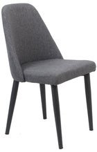 Load image into Gallery viewer, BTExpert Nuha Dining Chairs, Set of 2, Gray upholstery, Dark Metal Legs
