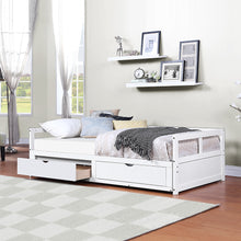 Load image into Gallery viewer, Wooden Daybed with Trundle Bed and Two Storage Drawers , Extendable Bed Daybed,Sofa Bed for Bedroom Living Room,White
