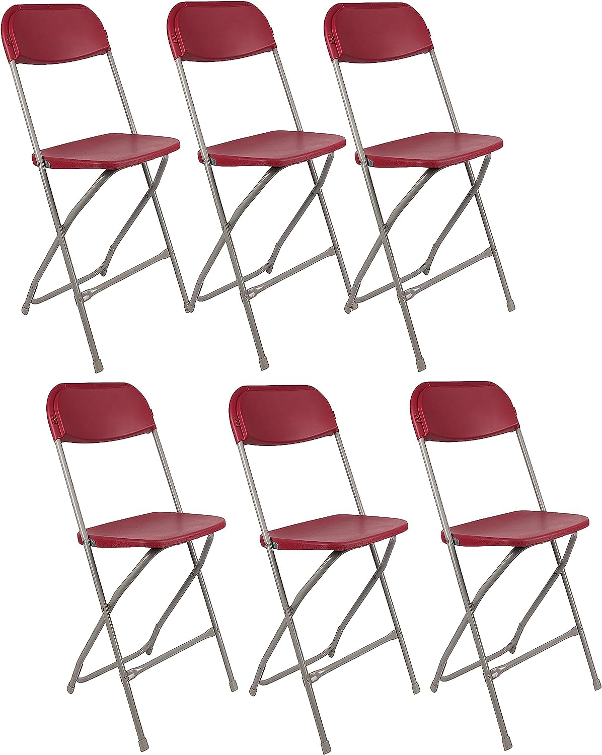 BTExpert Red Plastic Folding Chair Steel Frame Commercial High