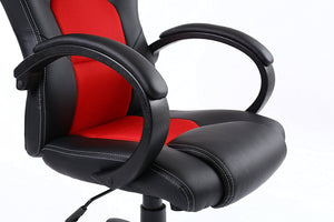 Gaming Tilt Swivel High back Leather Office Executive Chair - Red