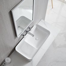 Load image into Gallery viewer, Ceramic Rectangular Above Counter White Bathroom Sink Art Basin
