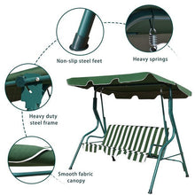 Load image into Gallery viewer, Outdoor Swing with Canopy 3 Person Swings Chair Hammock
