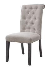 Load image into Gallery viewer, ACME Yabeina Side Chair (Set-2), Beige Linen &amp; Gray Finish 73267
